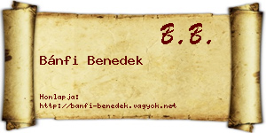 Bánfi Benedek névjegykártya